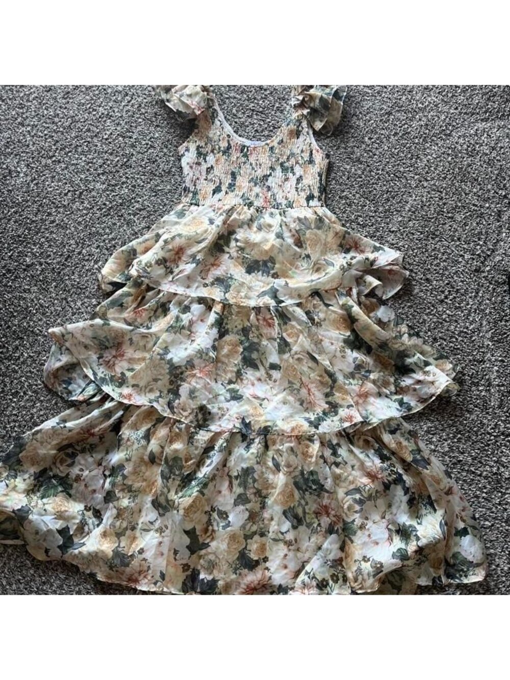 NWT Sofie the Label Tiered Floral SML Maxi Dress Prairiecore Traditional French